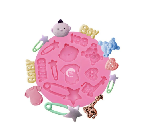 Boy Baby Shower Silicone Fondant Mold