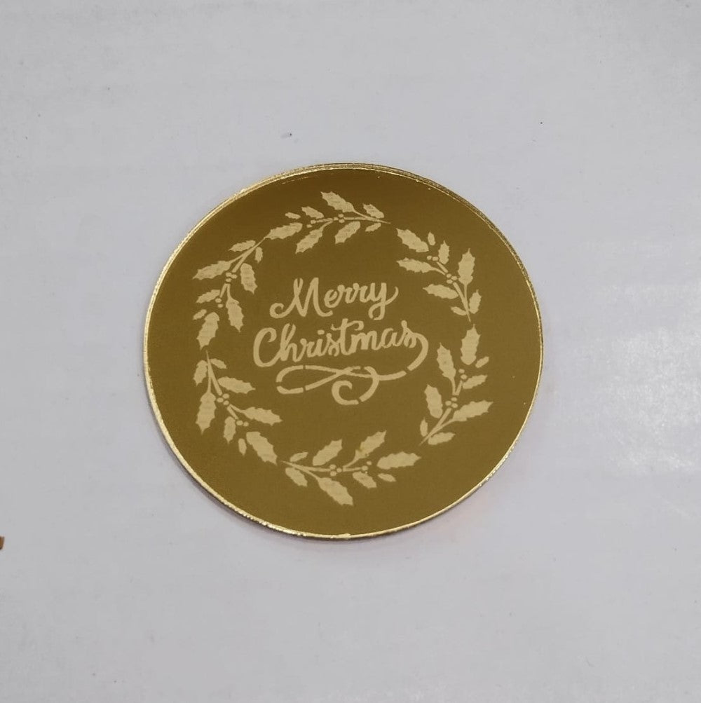 Merry Christmas Acrylic Coins (Pack Of 10 Pcs)