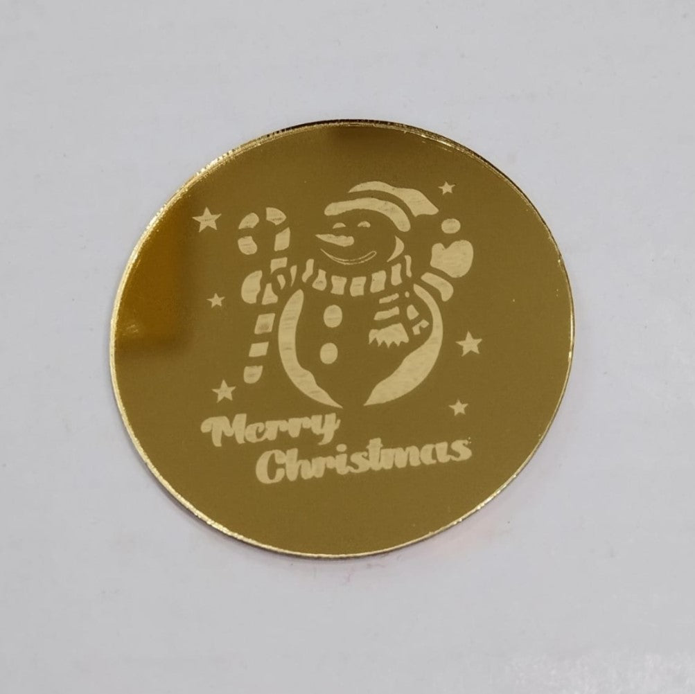 Merry Christmas Acrylic Coins (Pack Of 10 Pcs)