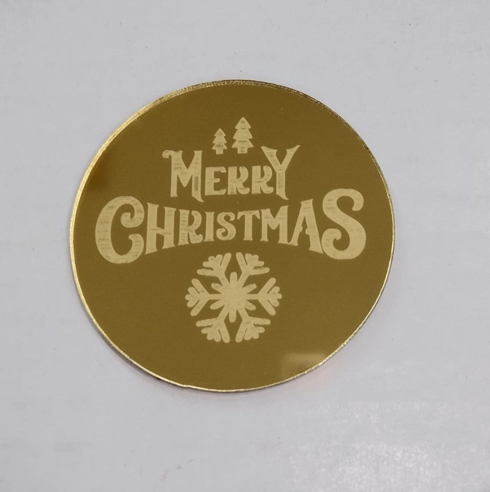 Merry Christmas Acrylic Coins (Pack Of 10 Pcs)