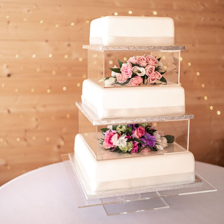 Square Tire Cake Spacer 8″ X 4″ Acrylic Clear Cake Display Spacer