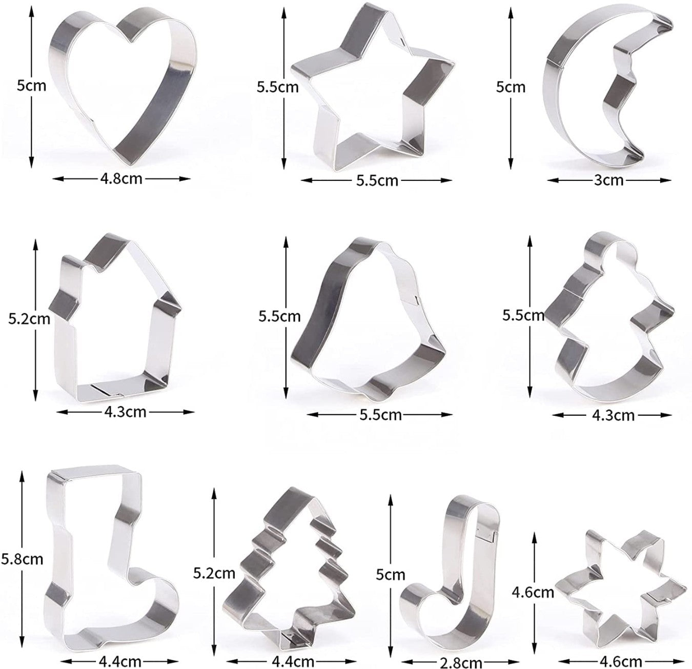 Christmas Cookie Cutter, Xmas Cookie Cutter, 10 Piece