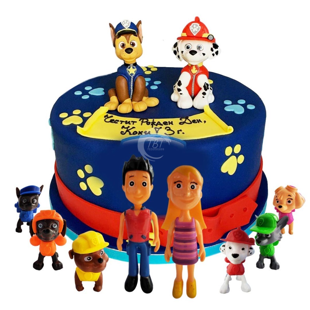 Paw Patrol Figure Cake Toys Toppers { Set Of 8 Piece }