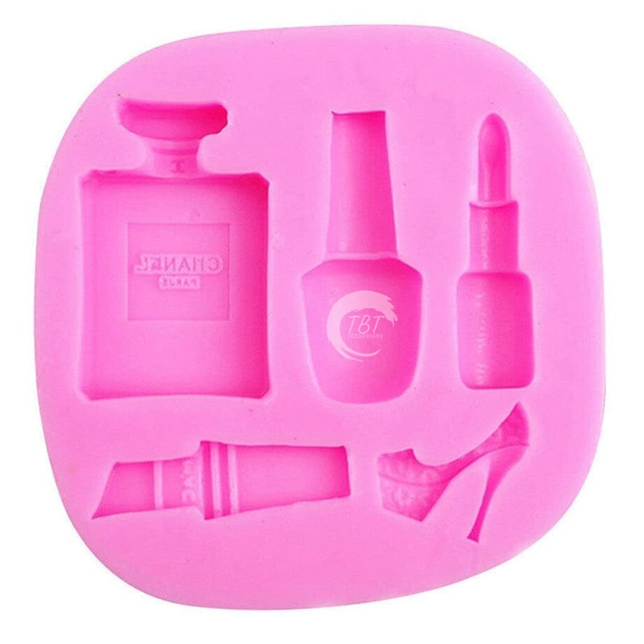 Perfume Nail Polish Lipstick High Heel Silicone Fondant Mold