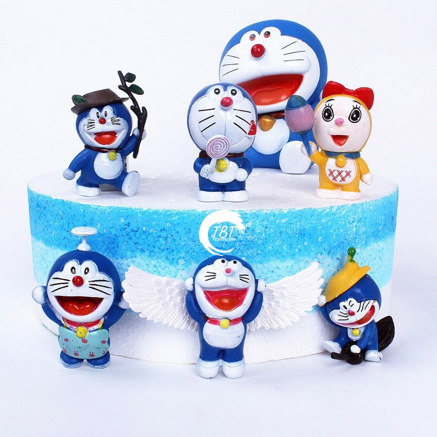 Doraemon Cake Decoration Toys Set { Set Of 6 Piece }
