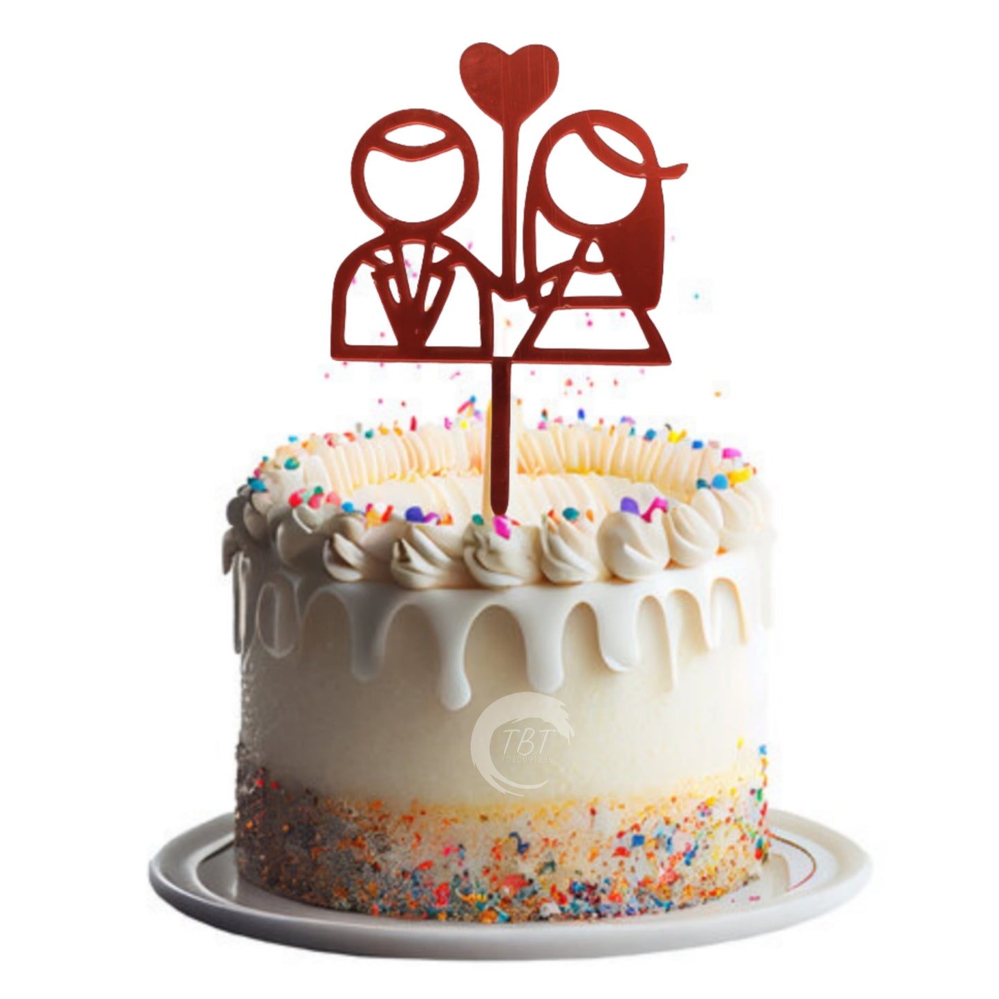 Valentine Couple Acrylic Cake Topper