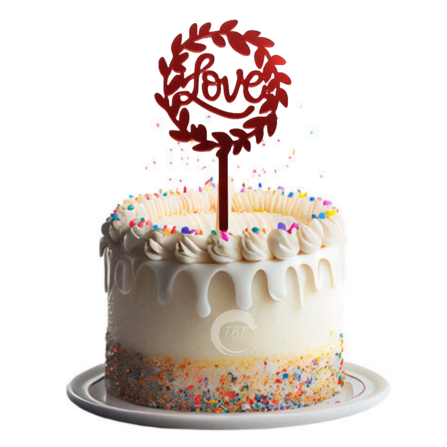 Love You Acrylic Cake Topper #2