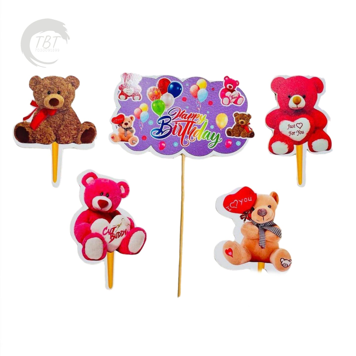 Teddy Paper Theme Topper Set