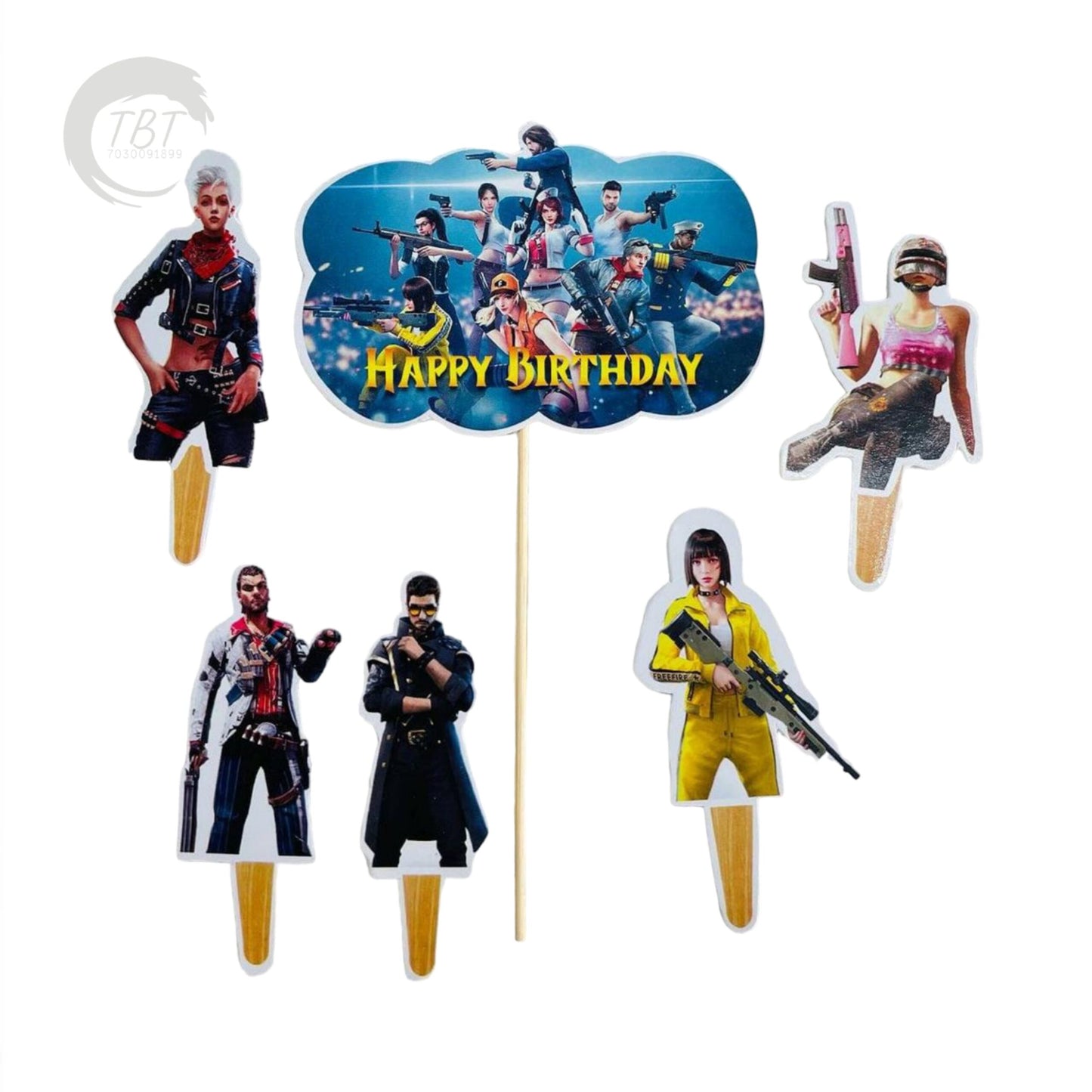 Free Fire Paper Theme Topper Set