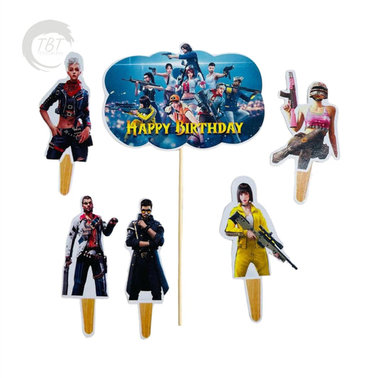 Free Fire Paper Theme Topper Set