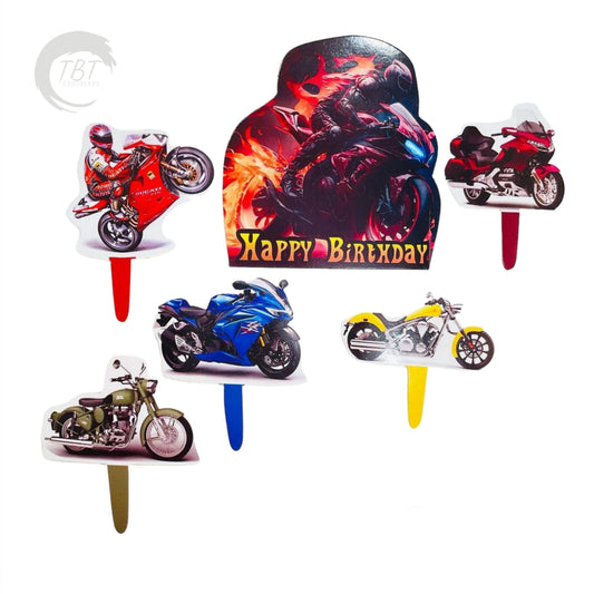 Bike Paper Theme Topper Set