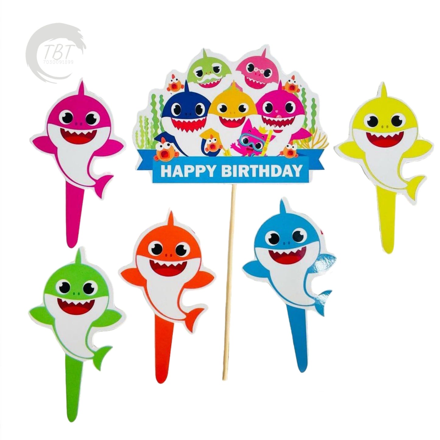 Baby Shark Paper Theme Topper Set