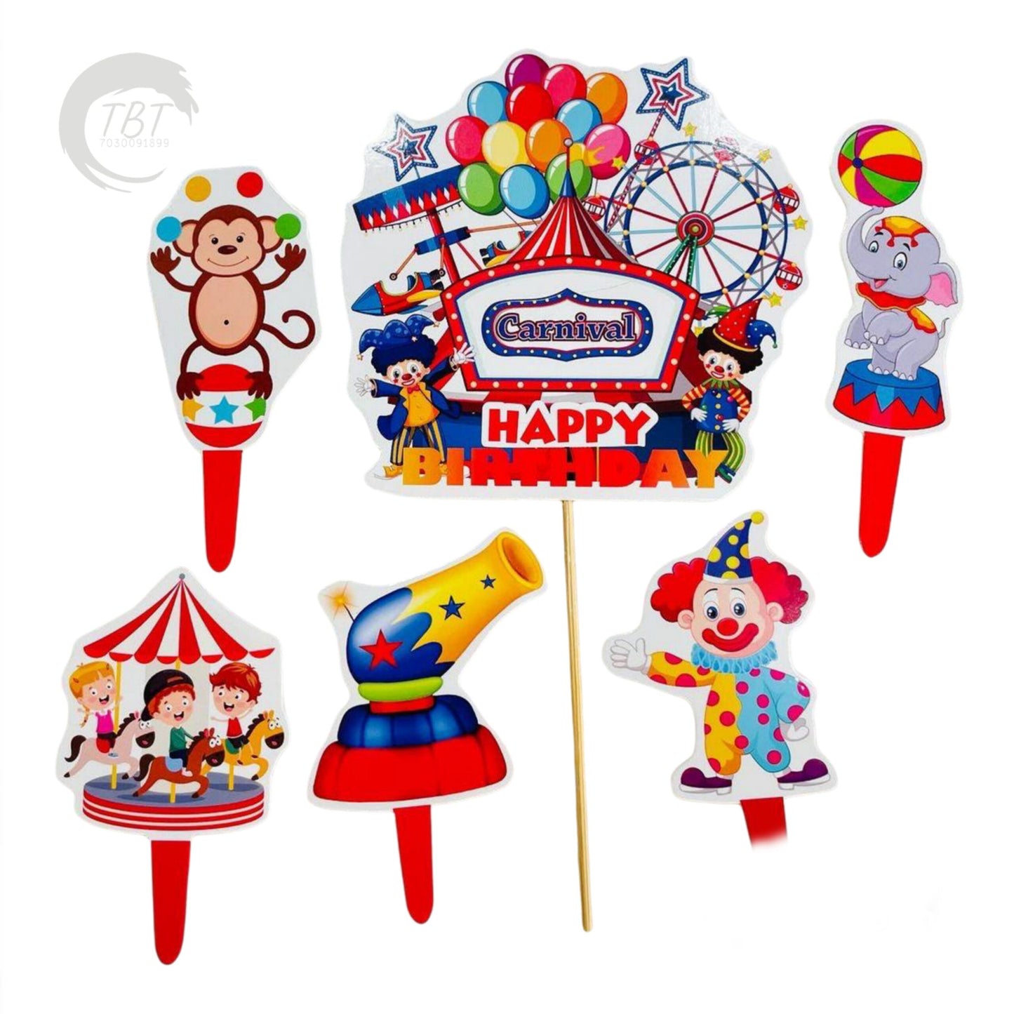 Circus Paper Theme Topper Set