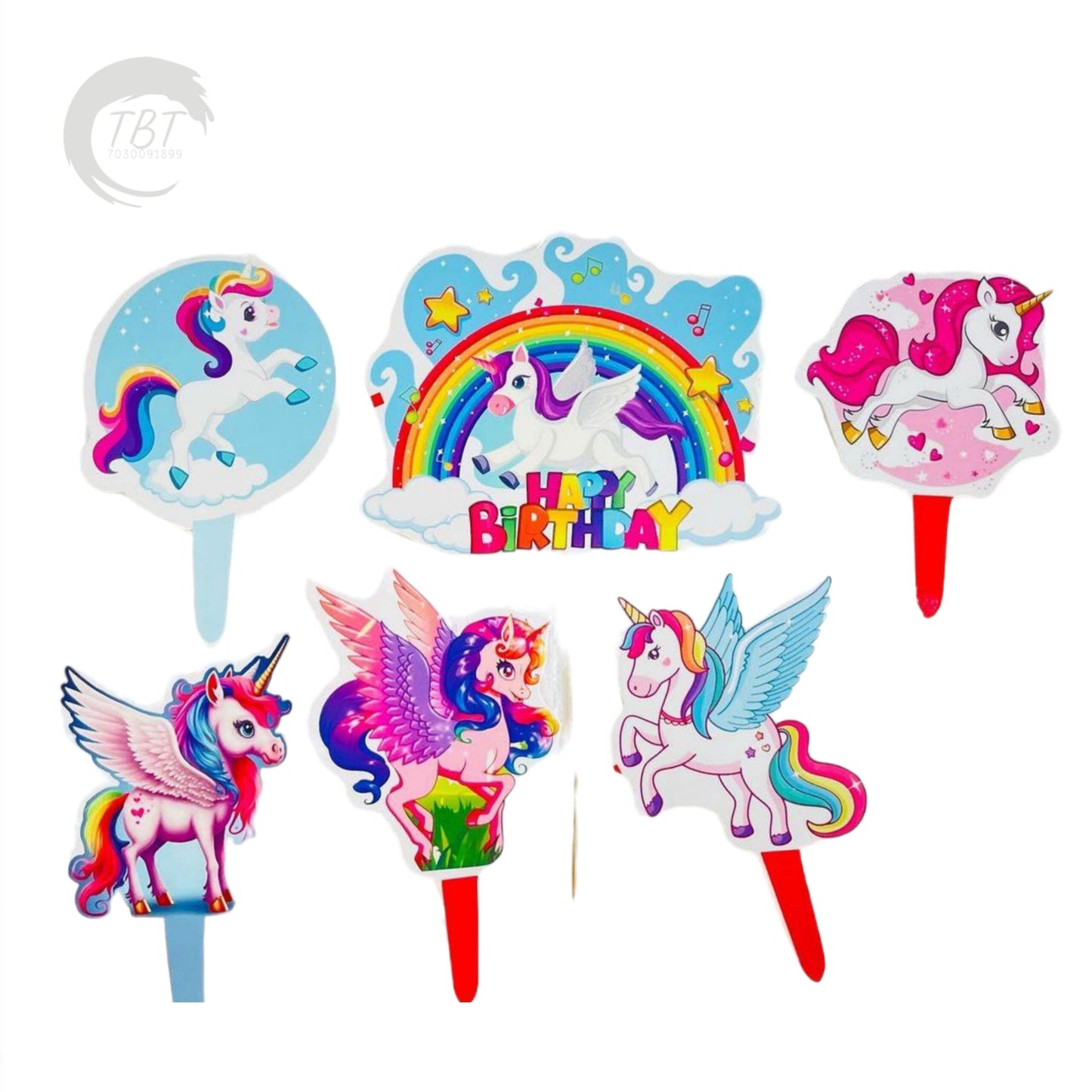 Unicorn Paper Theme Topper Set