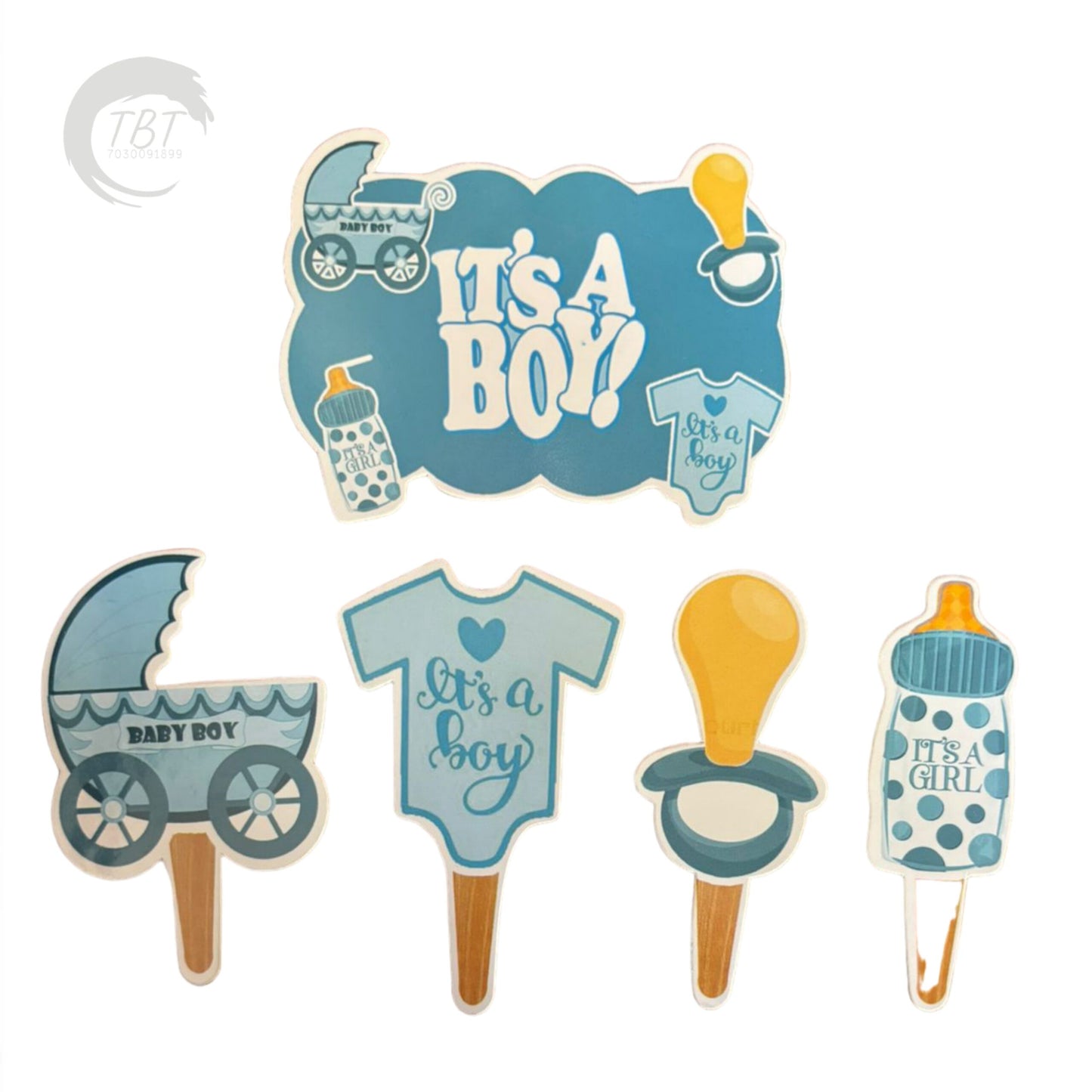 Its A Boy Paper Theme Topper Set