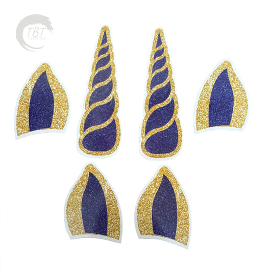 Unicorn Horn Paper Theme Topper Set - Royal Blue
