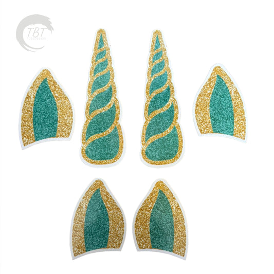 Unicorn Horn Paper Theme Topper Set - Blue