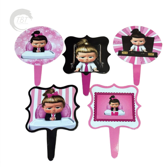 Baby Boss Paper Theme Cupcake Topper [ Set Of 20 Piece ]
