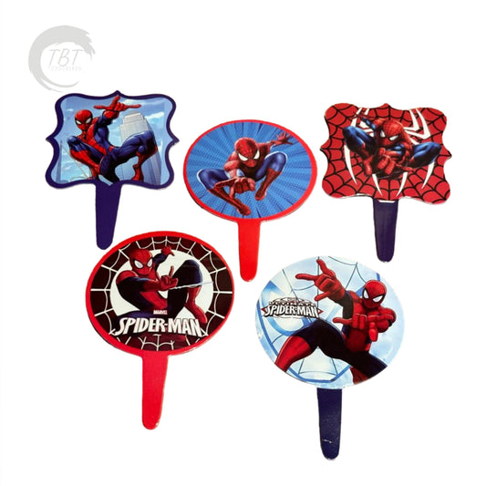 Spiderman Paper Theme Cupcake Topper [ Set Of 20 Piece ]