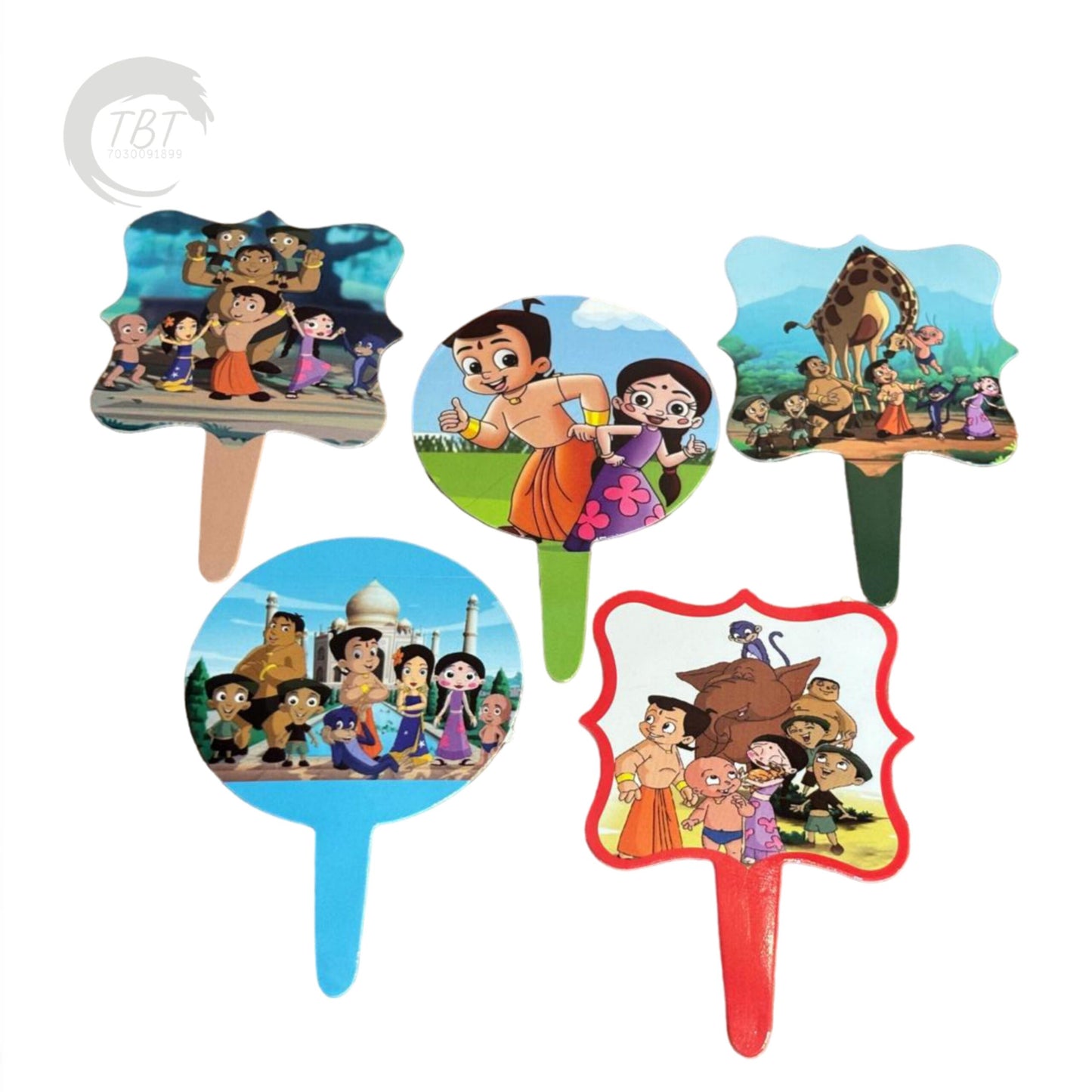 Chhota Bheem Paper Theme Cupcake Topper [ Set Of 20 Piece ]