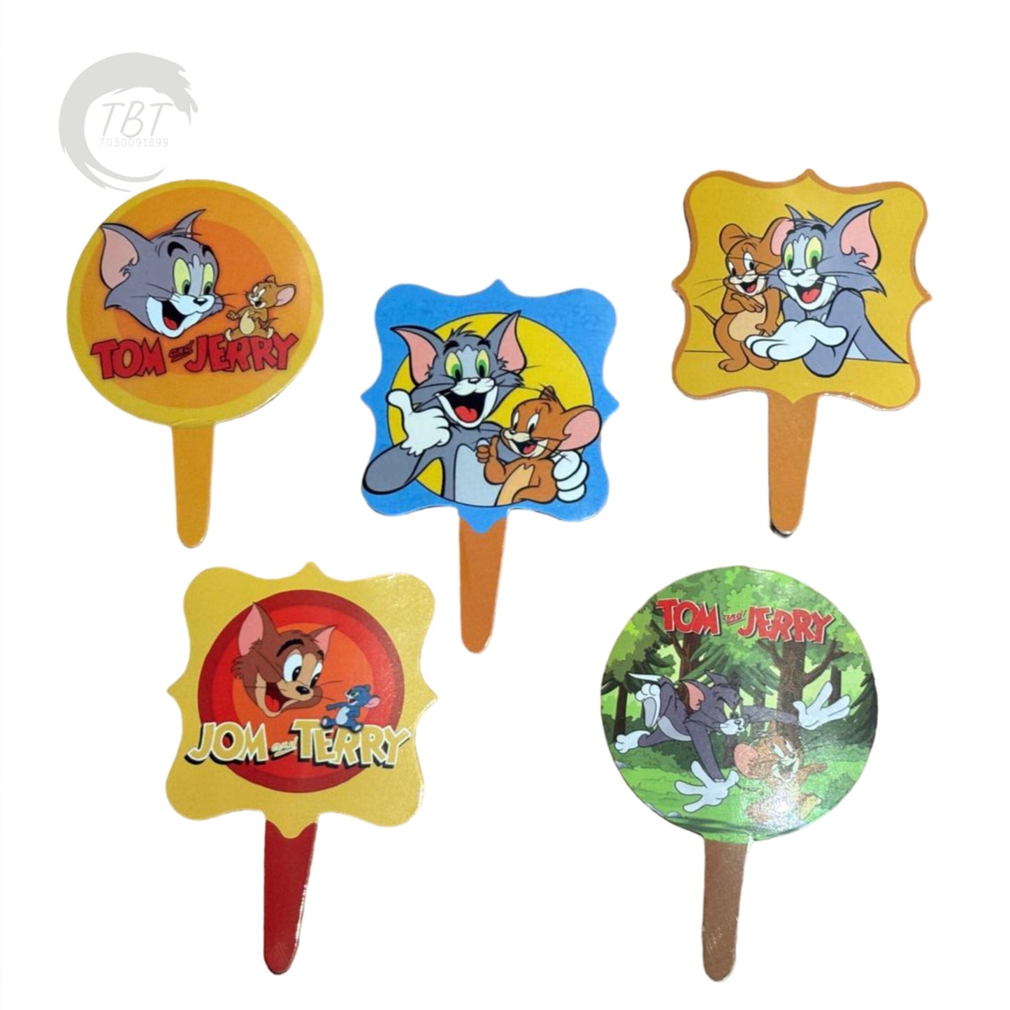 Tom and Jerry Paper Theme Cupcake Topper [ Set Of 20 Piece ]