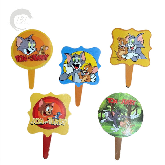 Tom and Jerry Paper Theme Cupcake Topper [ Set Of 20 Piece ]