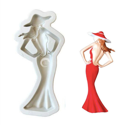Beautiful Beauty Town Girl SIlicone Fondant Mold