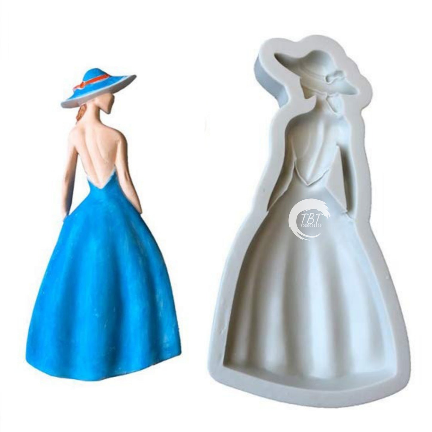 Beautiful Fashion Town Girl SIlicone Fondant Mold