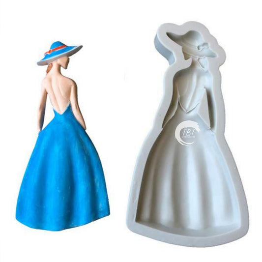 Beautiful Fashion Town Girl SIlicone Fondant Mold