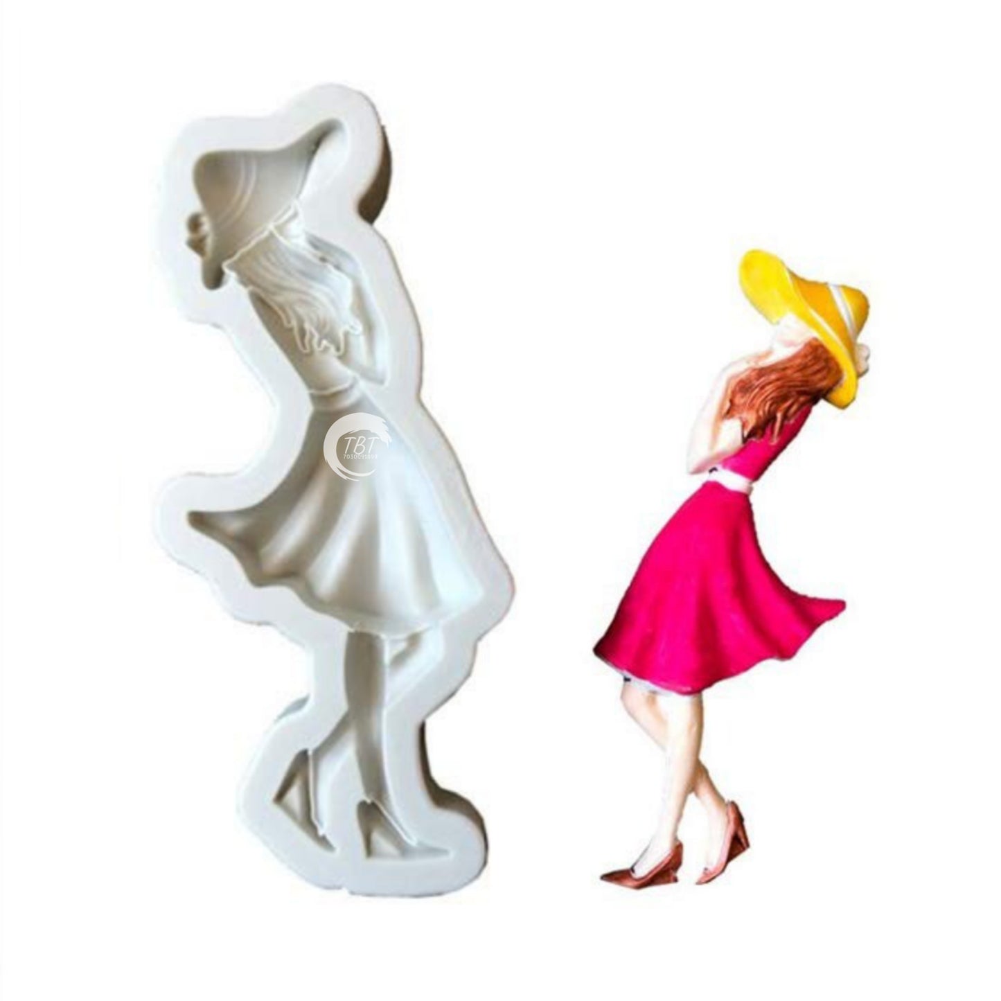 Beautiful Town Girl SIlicone Fondant Mold