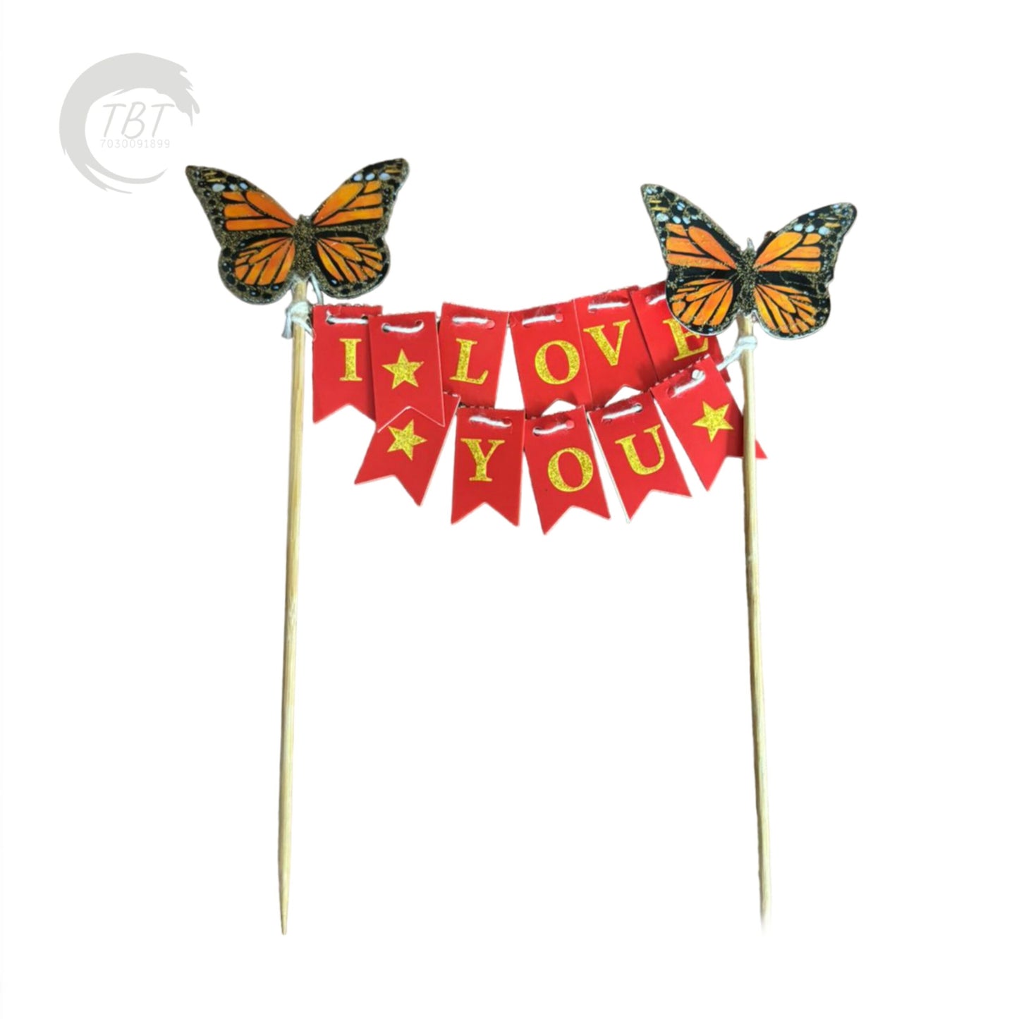 I Love You Hanging Paper Cake Topper