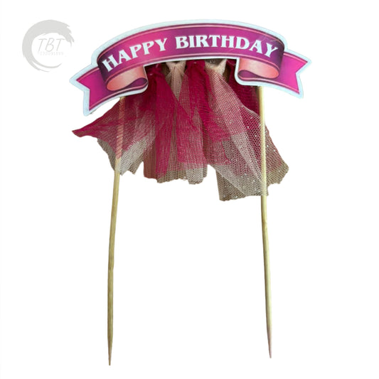 Happy Birthday Hanging Paper Topper - Pink