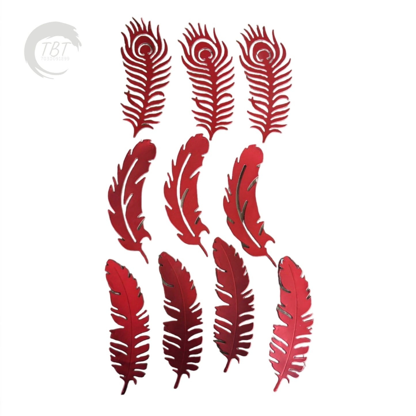 Feather Paper Topper - Red
