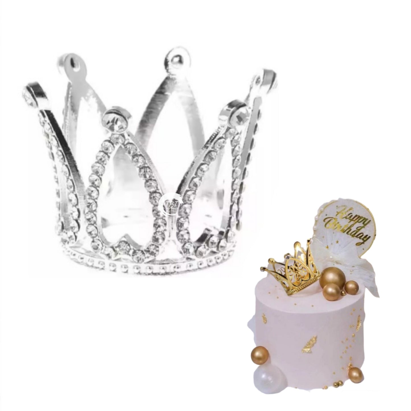 Silver Mini Cake Crown #2