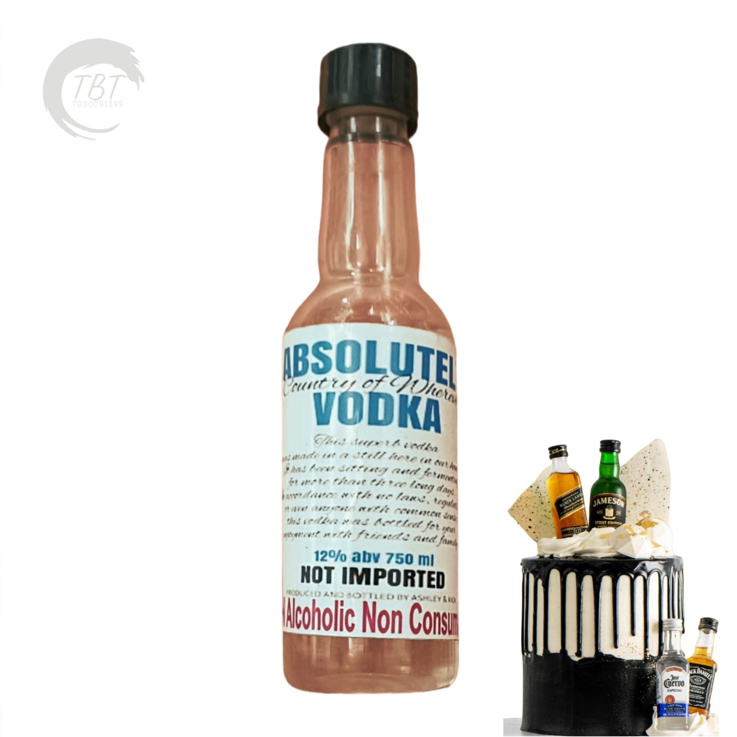 Absolut Vodka Liquor Bottle Miniature Cake Toy