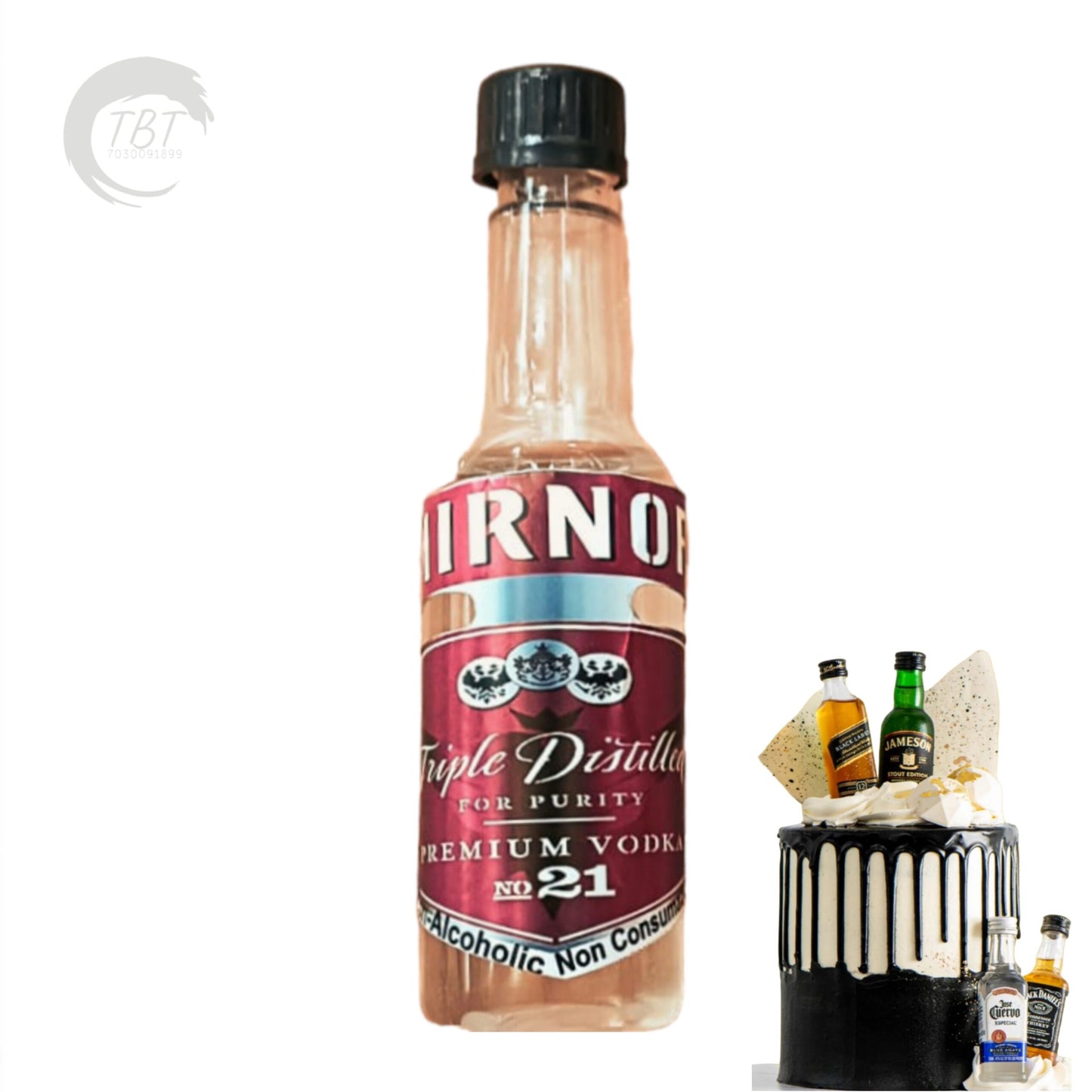 Smirnoff Vodka Liquor Bottle Miniature Cake Toy