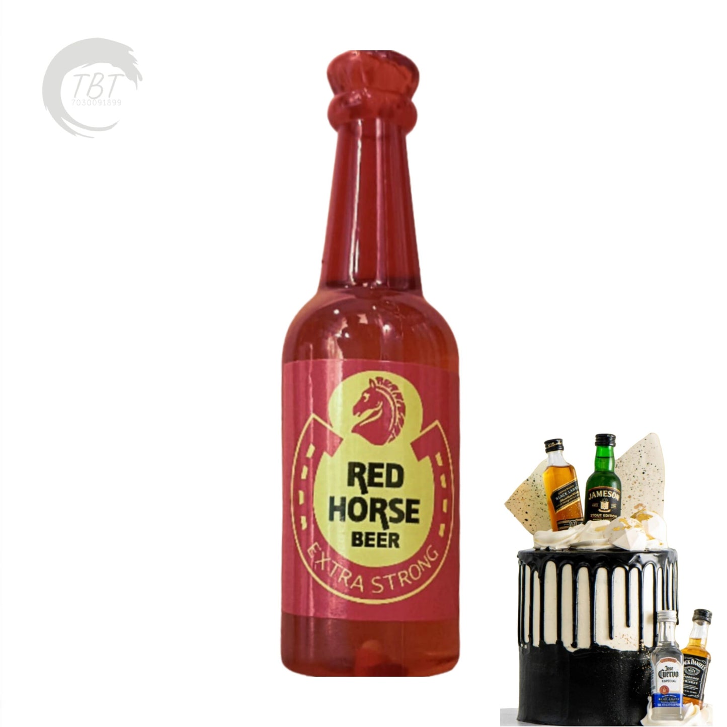 Red Horse Beer Liquor Bottle Miniature Cake Toy