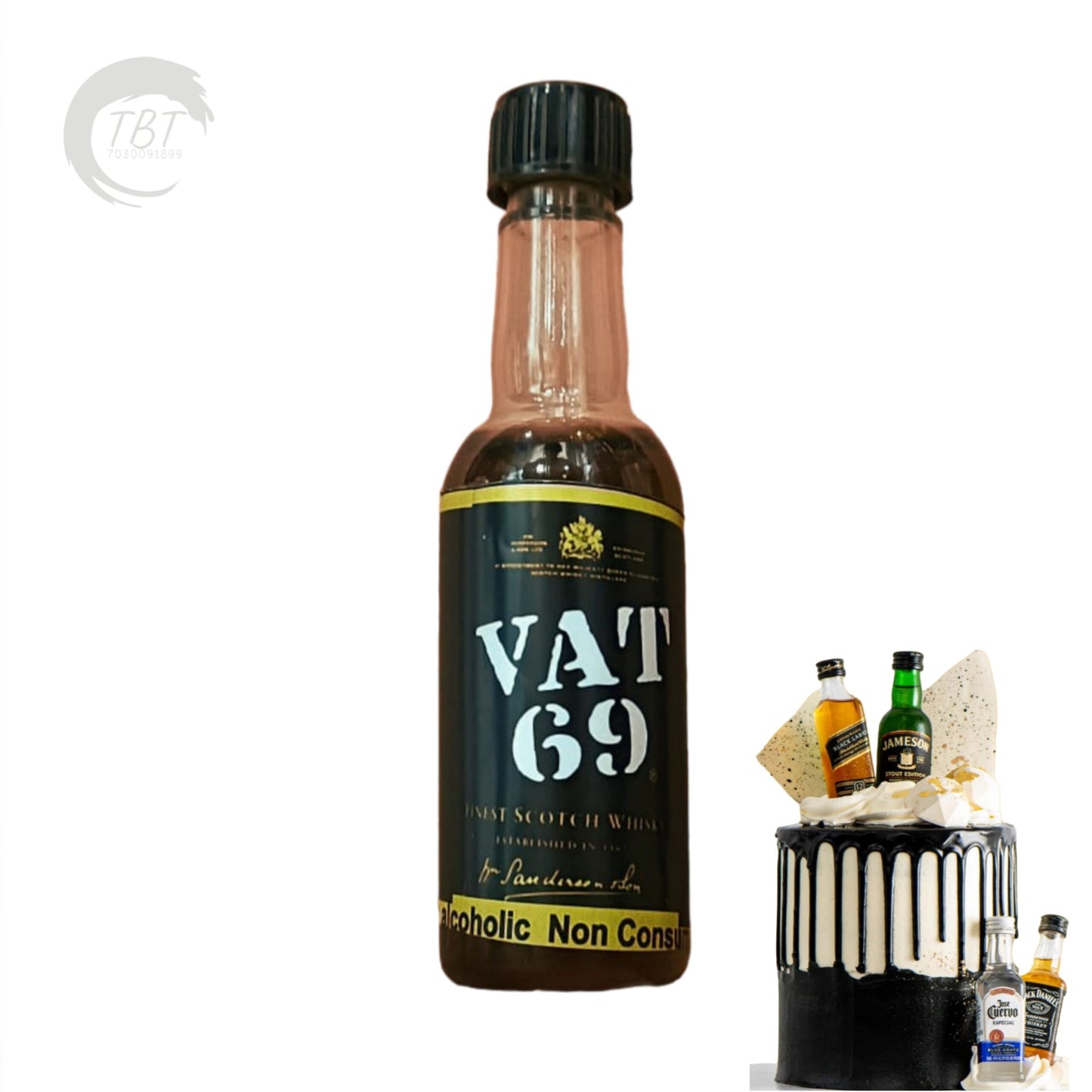 VAT 69 Liquor Bottle Miniature Cake Toy