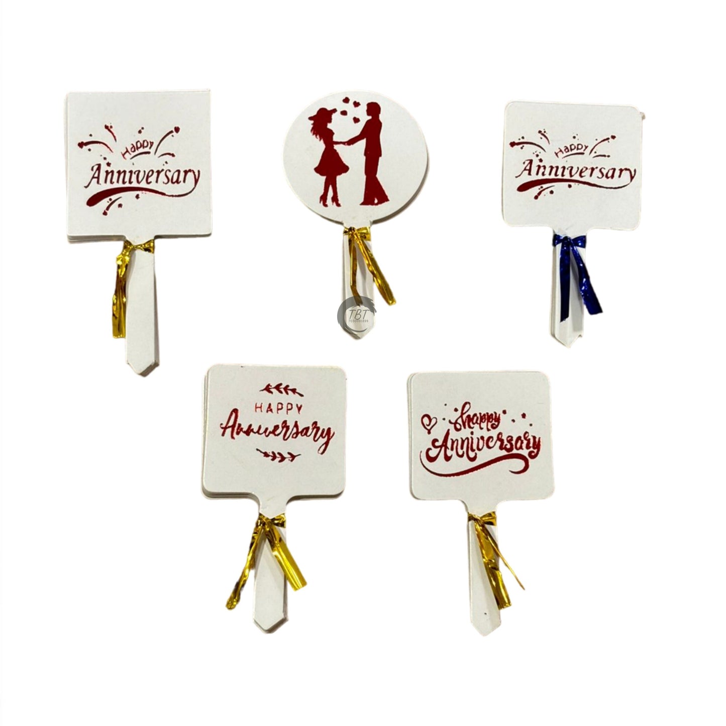 Happy Anniversary Red Foil Tag 50Pcs