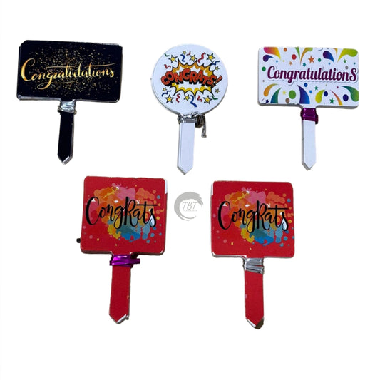 Congratulations Paper Tag Cake Topper 50Pcs