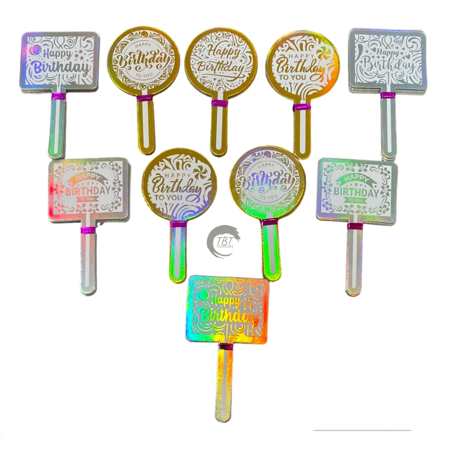 Happy Birthday Paper Foil Tag 100Pcs