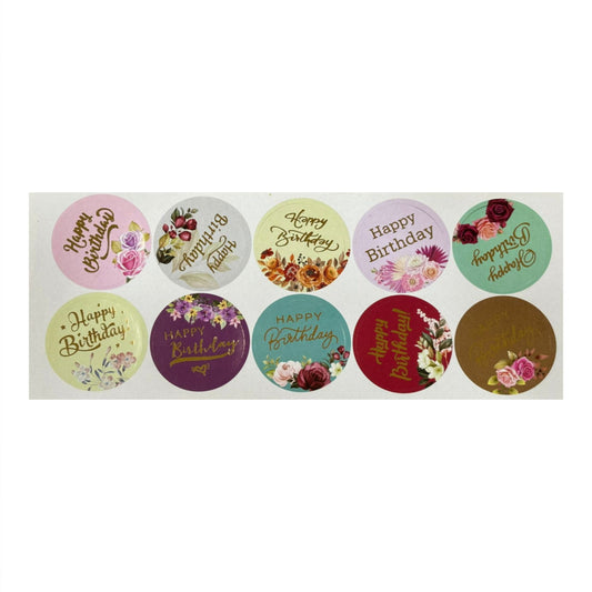 Happy Birthday Round Sticker Sheet