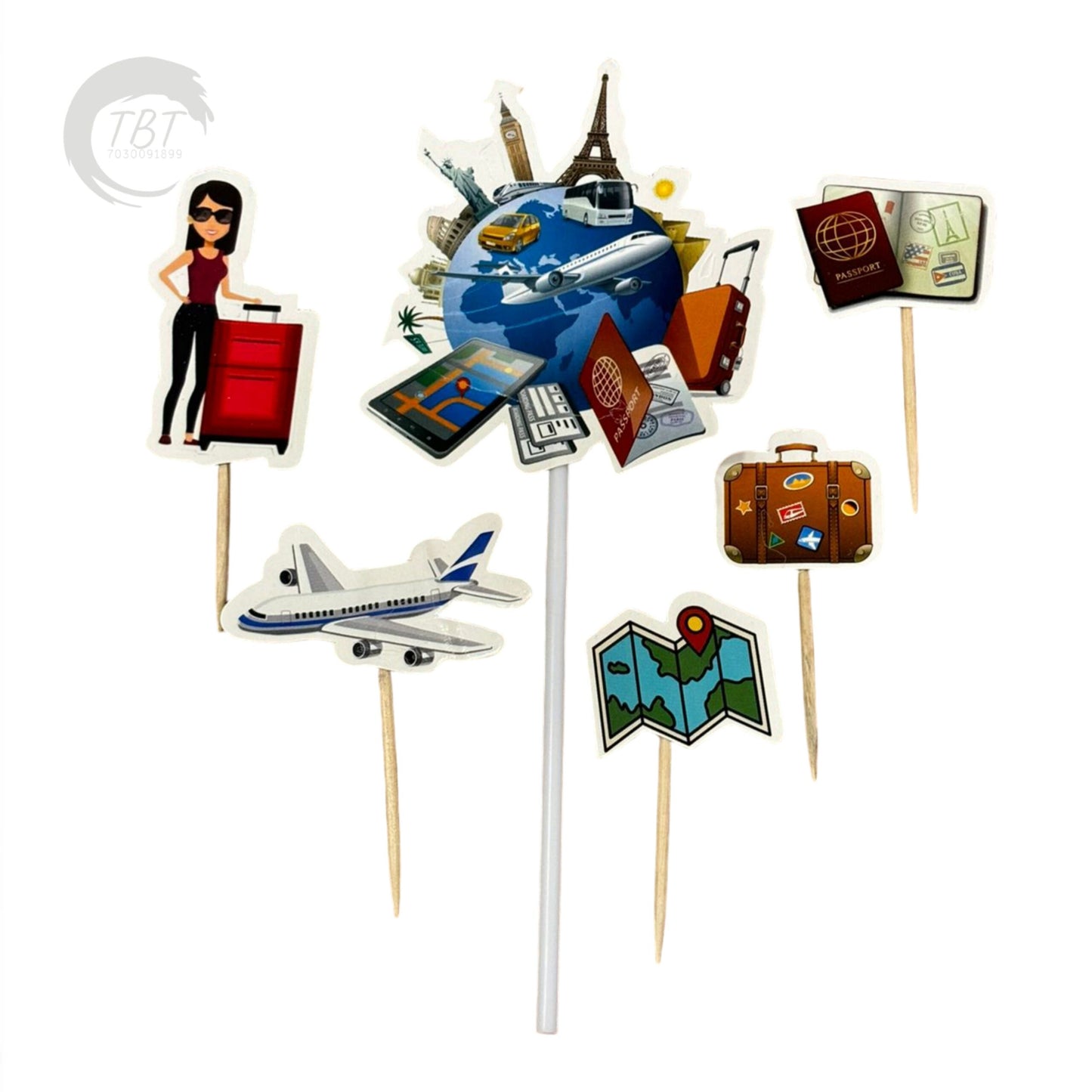 Travelling Paper Theme Topper Set
