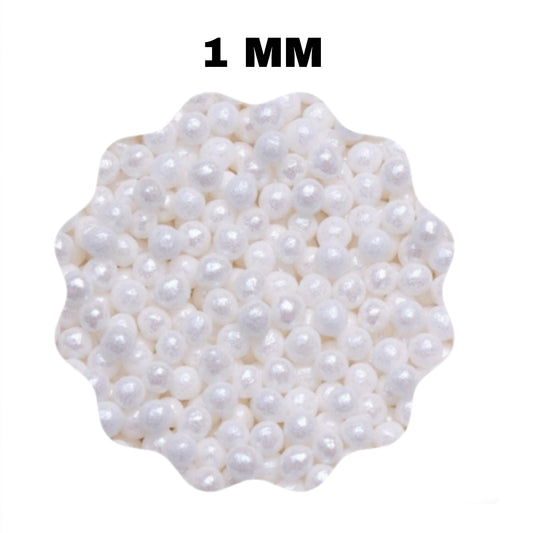 Edible White Pearl Sugar Ball Sprinkles 1MM