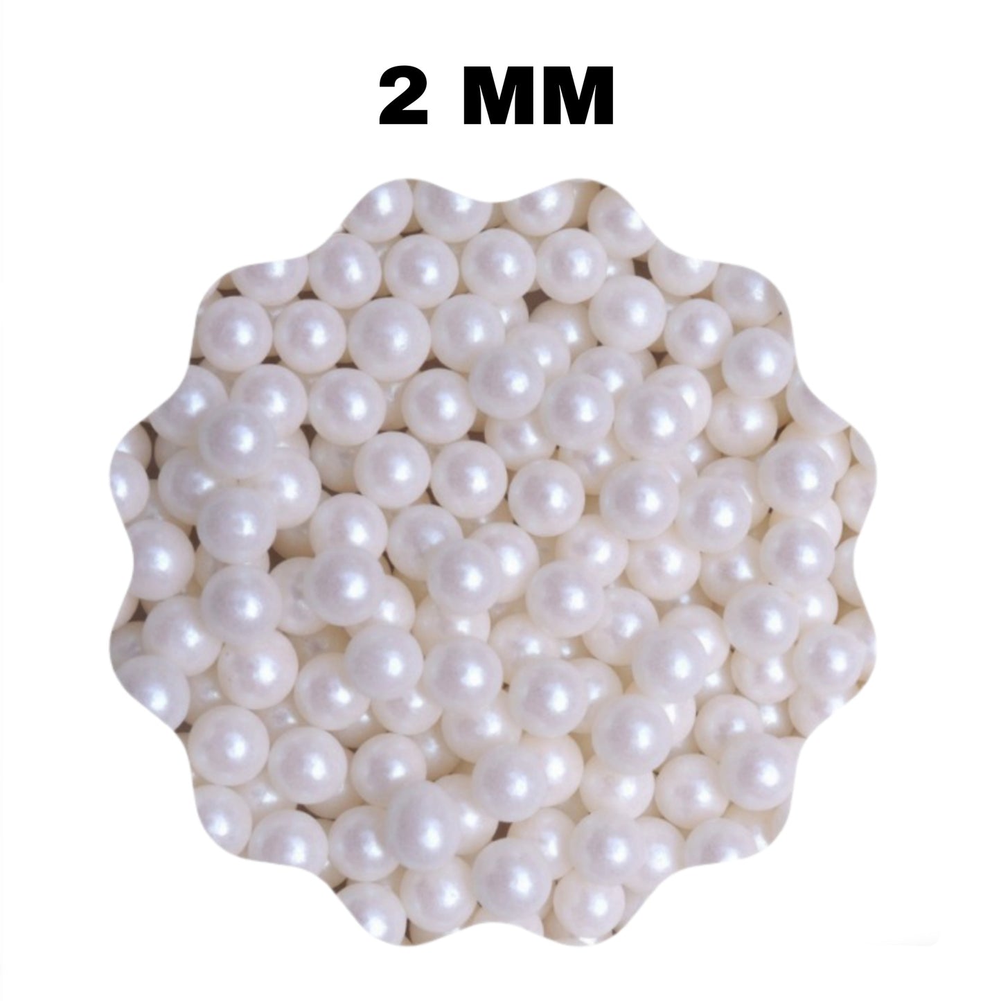 Edible White Pearl Sugar Ball Sprinkles 2MM