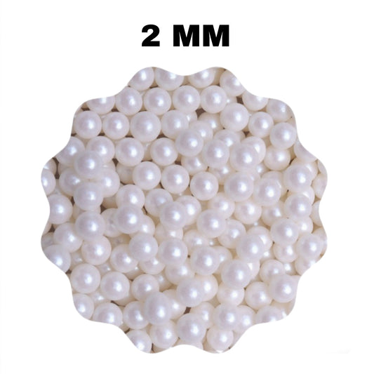 Edible White Pearl Sugar Ball Sprinkles 2MM