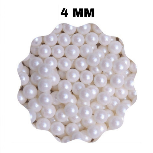 Edible White Pearl Sugar Ball Sprinkles 4MM