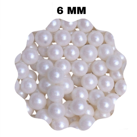 Edible White Pearl Sugar Ball Sprinkles 6MM