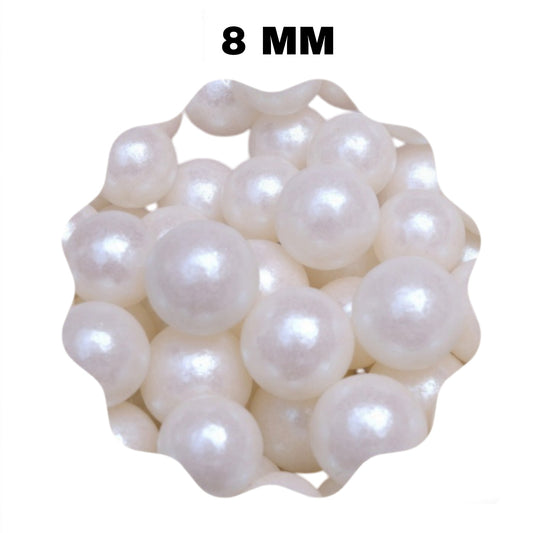 Edible White Pearl Sugar Ball Sprinkles 8MM