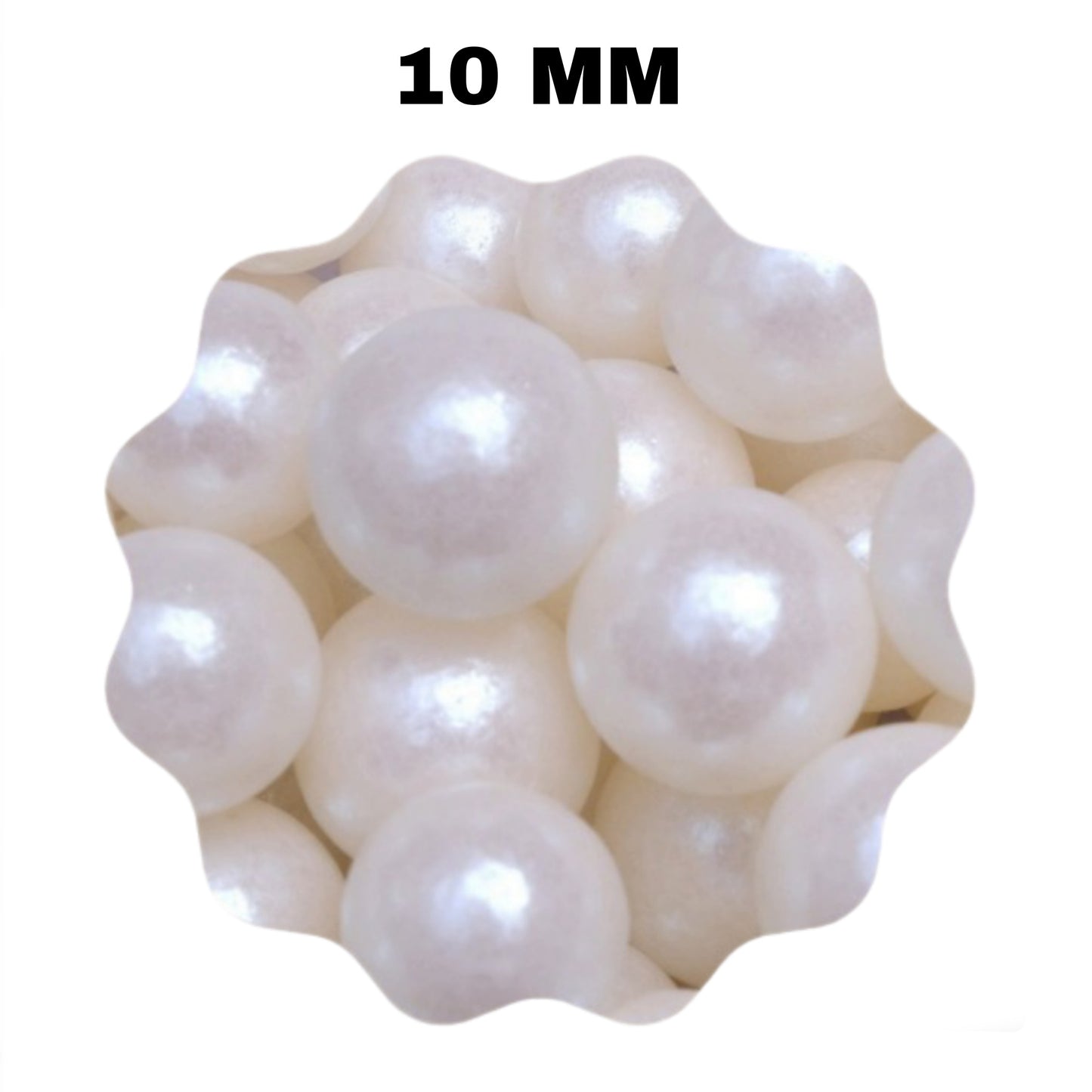 Edible White Pearl Sugar Ball Sprinkles 10MM